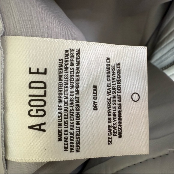 NWT• Agolde 90s Pinch Waist Light Grey Leather Pant • 26 - Picture 8 of 8